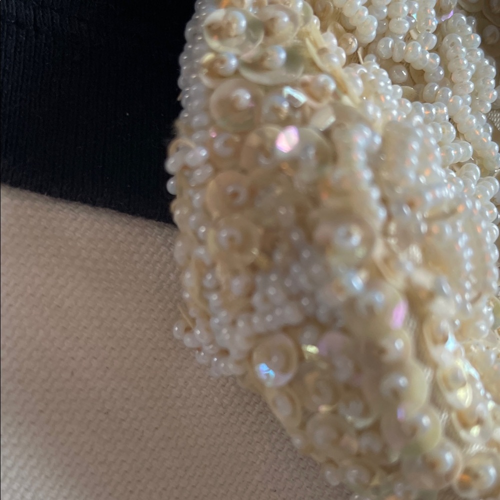 Chic Beaded Clutch in Cream - Picture 13 of 16